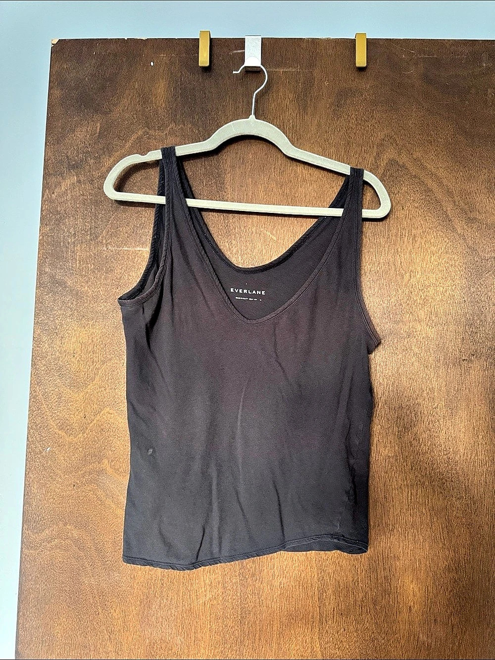 Everlane Air Tank Cotton Tank Top Black